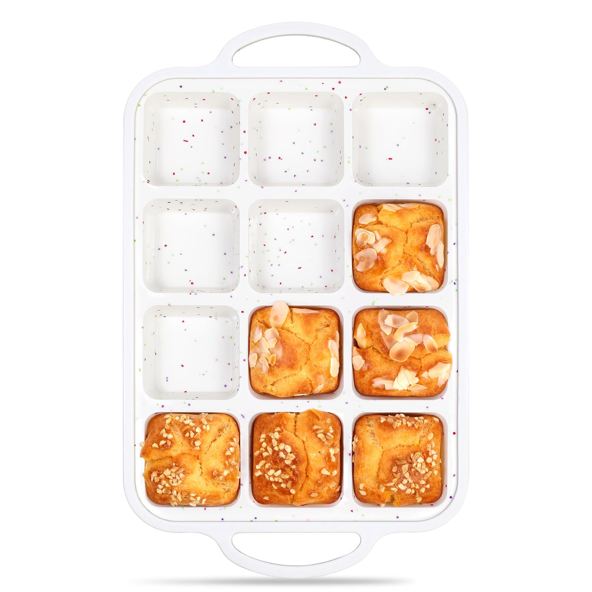 AOTASO brownie pan with dividers, top view showing sturdy frame for even baking.