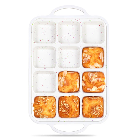 AOTASO brownie pan with dividers, top view showing sturdy frame for even baking.