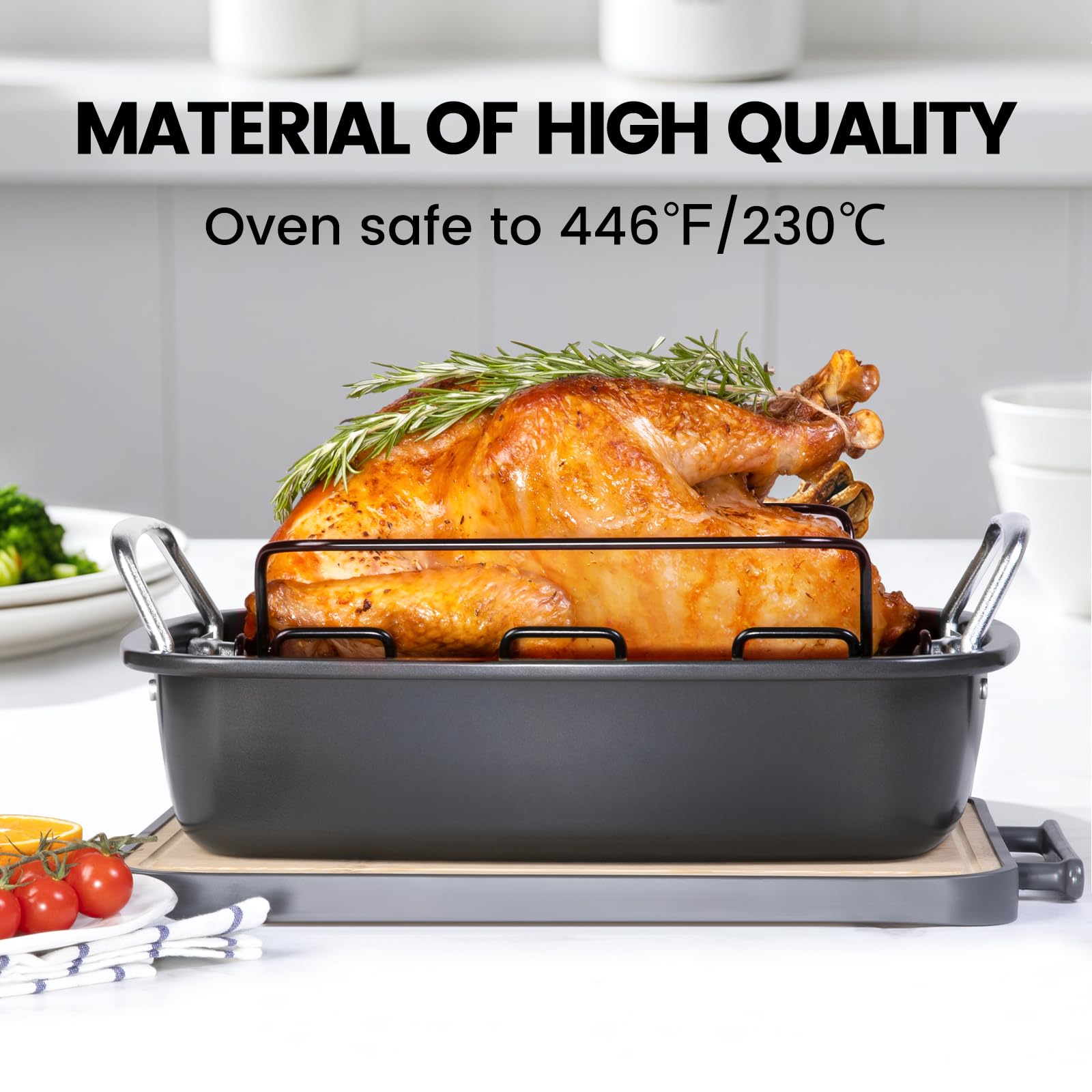 AOTASO removable U-shaped rack elevates meat for even browning