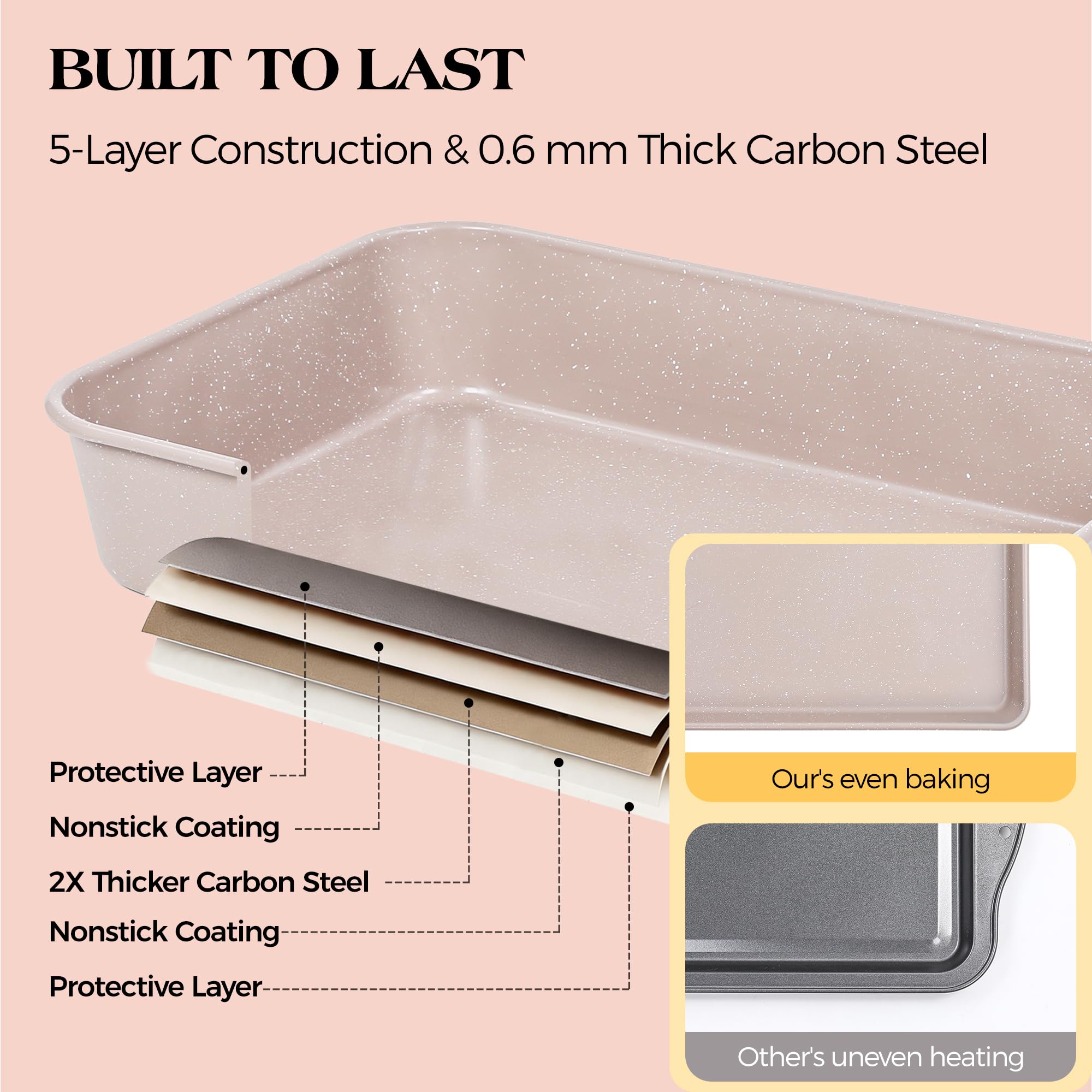 AOTASO silicone round cake pan 8 inch for even layers