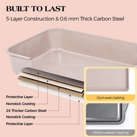 AOTASO silicone round cake pan 8 inch for even layers