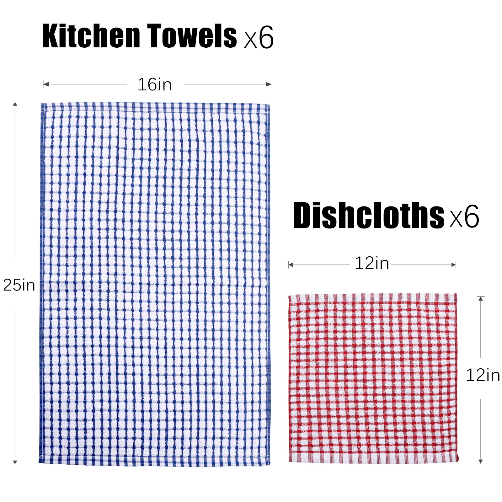 AOTBAT dishcloths 16x25 pack great for wiping counters and scrubbing pans.