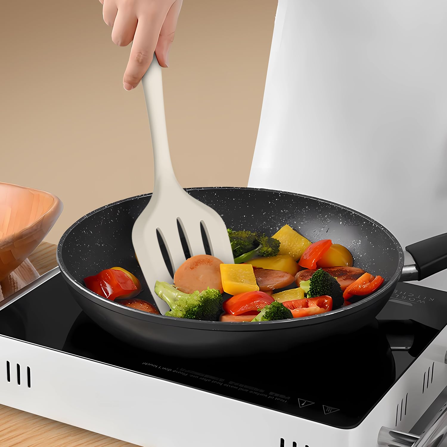 AOTHOD silicone kitchen tongs with secure grip for serving