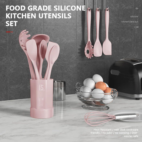 AOTHOD silicone utensil head close-up, heat resistant for high-heat cooking