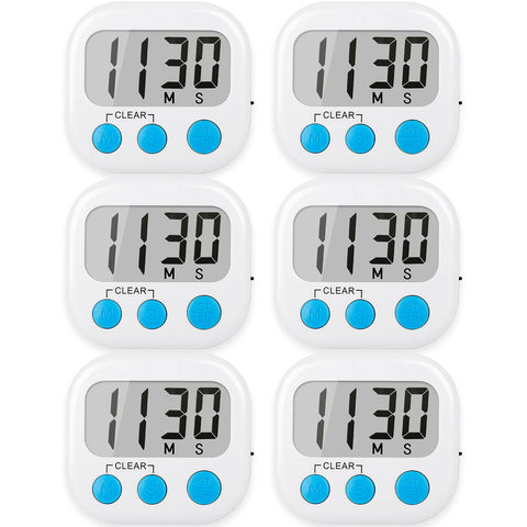 AOUCE six-pack digital kitchen timer with compact design for precise cooking