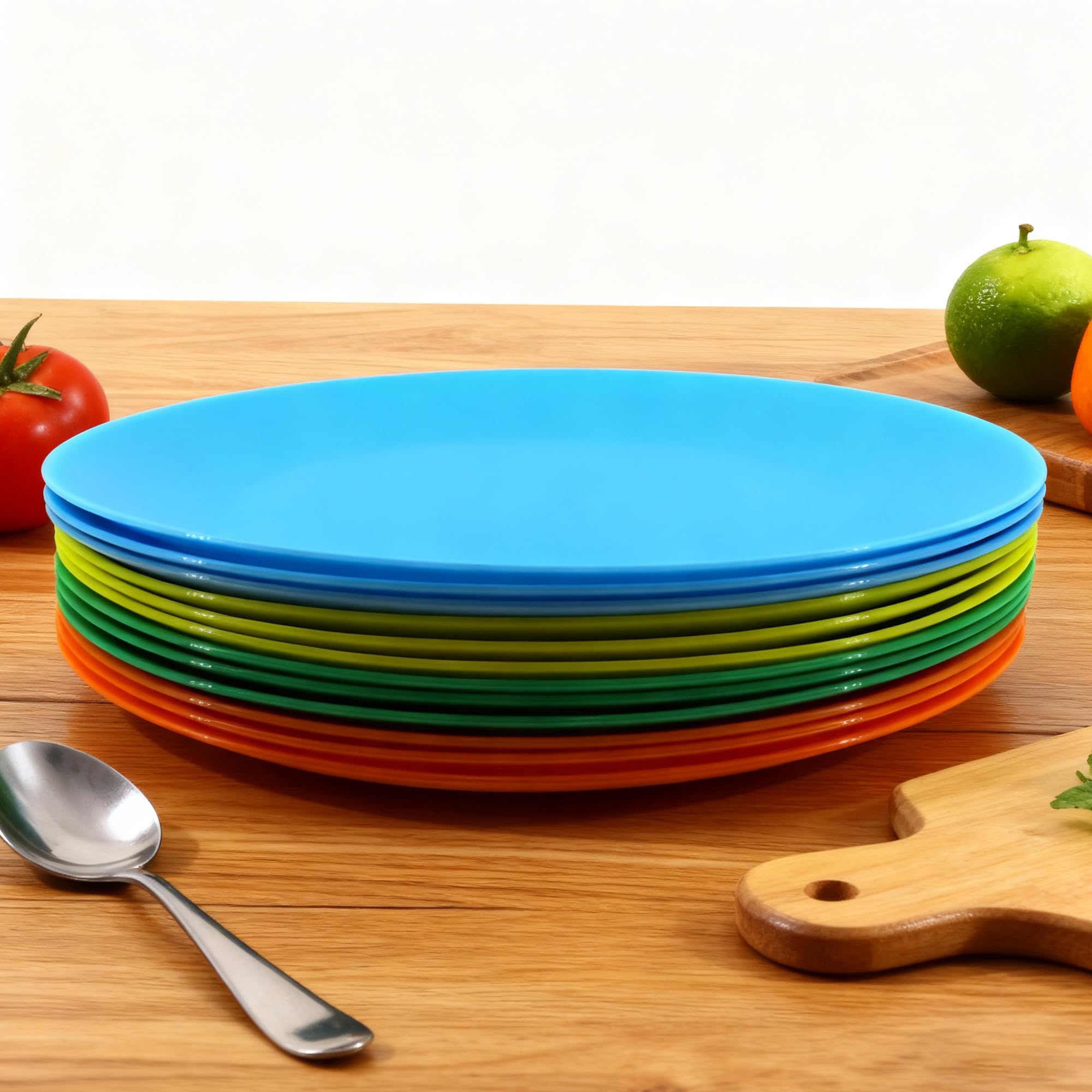 AOYITE colorful close-up of plates showing durable, smooth finish for everyday dining.