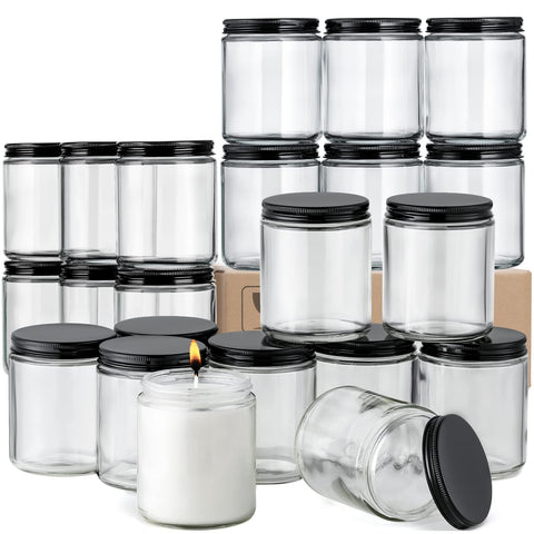 AOZITA 8oz glass jar with metal lid for spice and cosmetic storage.