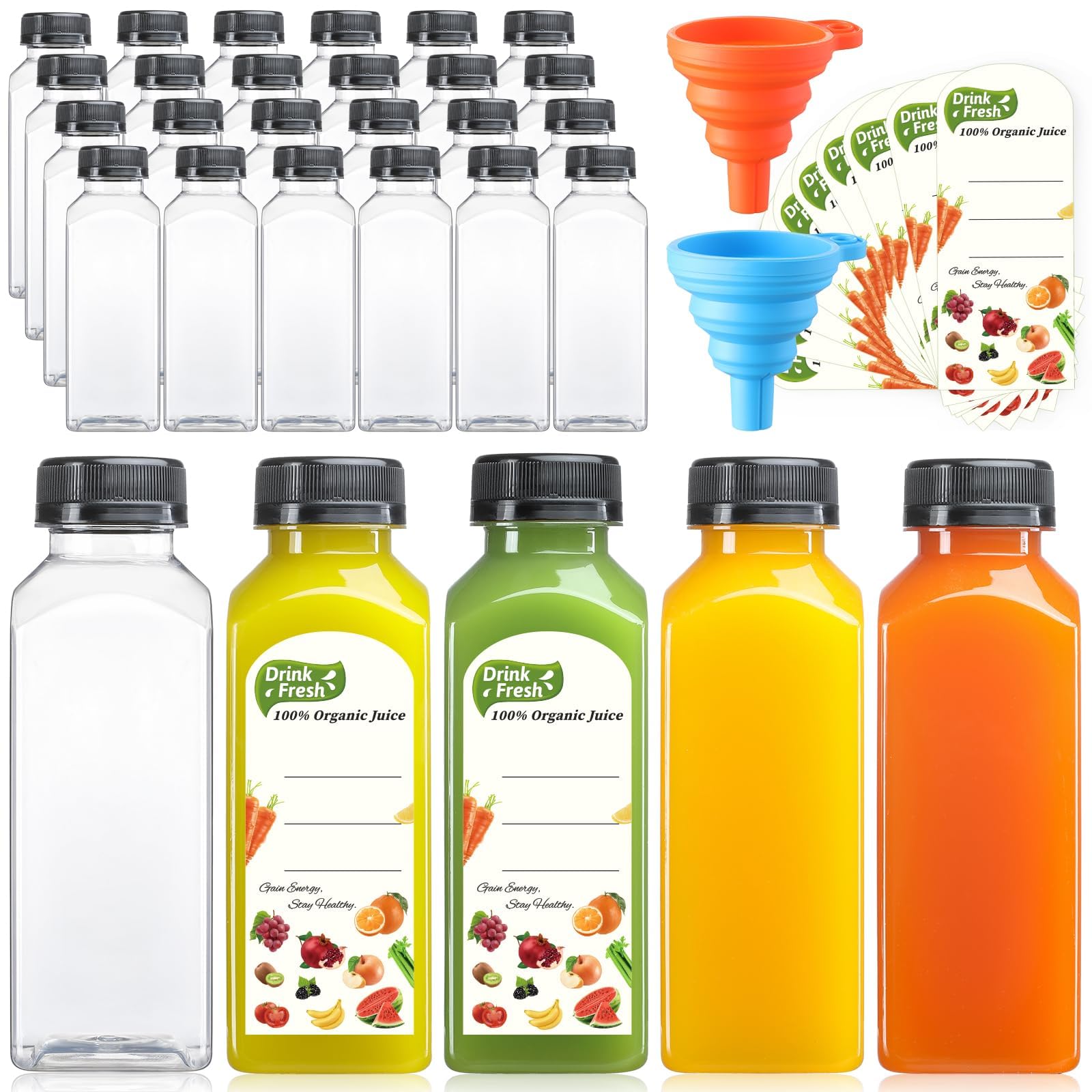 AOZITA juice bottles cap closeup with airtight seal for travel.