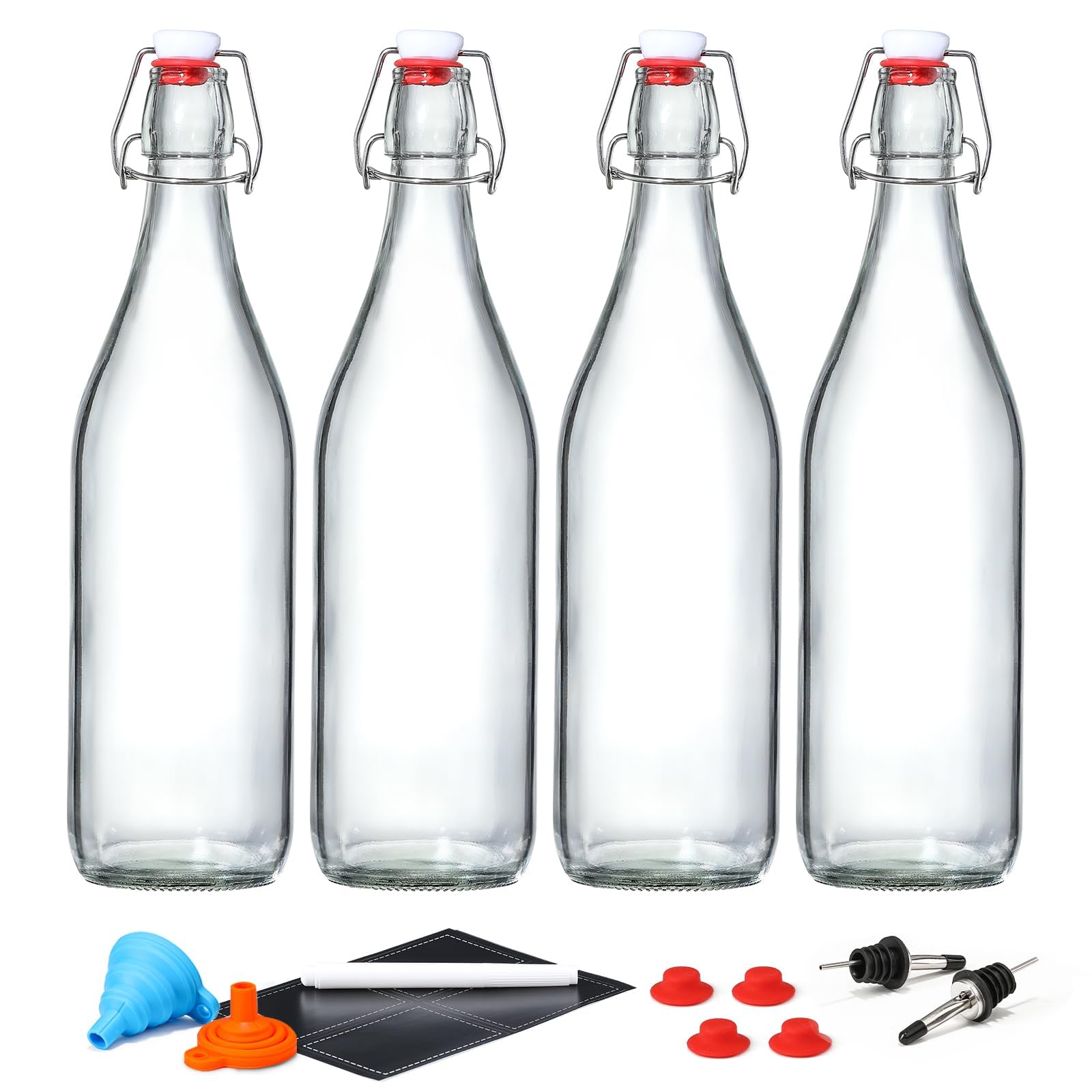 AOZITA 1L swing-top bottle with airtight seal for safe fermentation and storage.