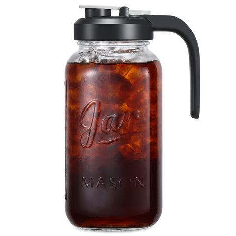 AOZITA 64oz glass pitcher with filter lid for smooth pouring