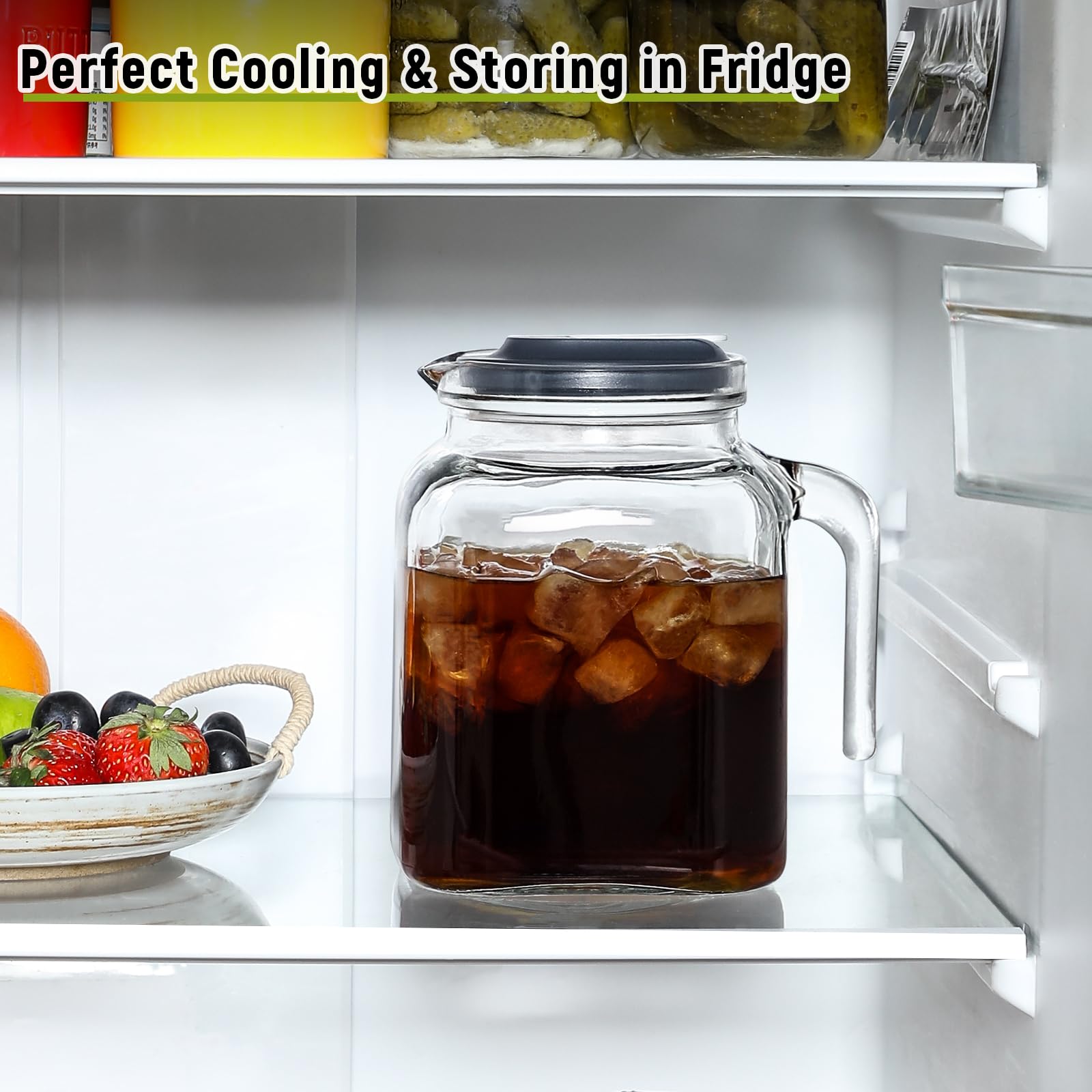 AOZITA seal pitcher wide mouth simplifies filling and cleaning