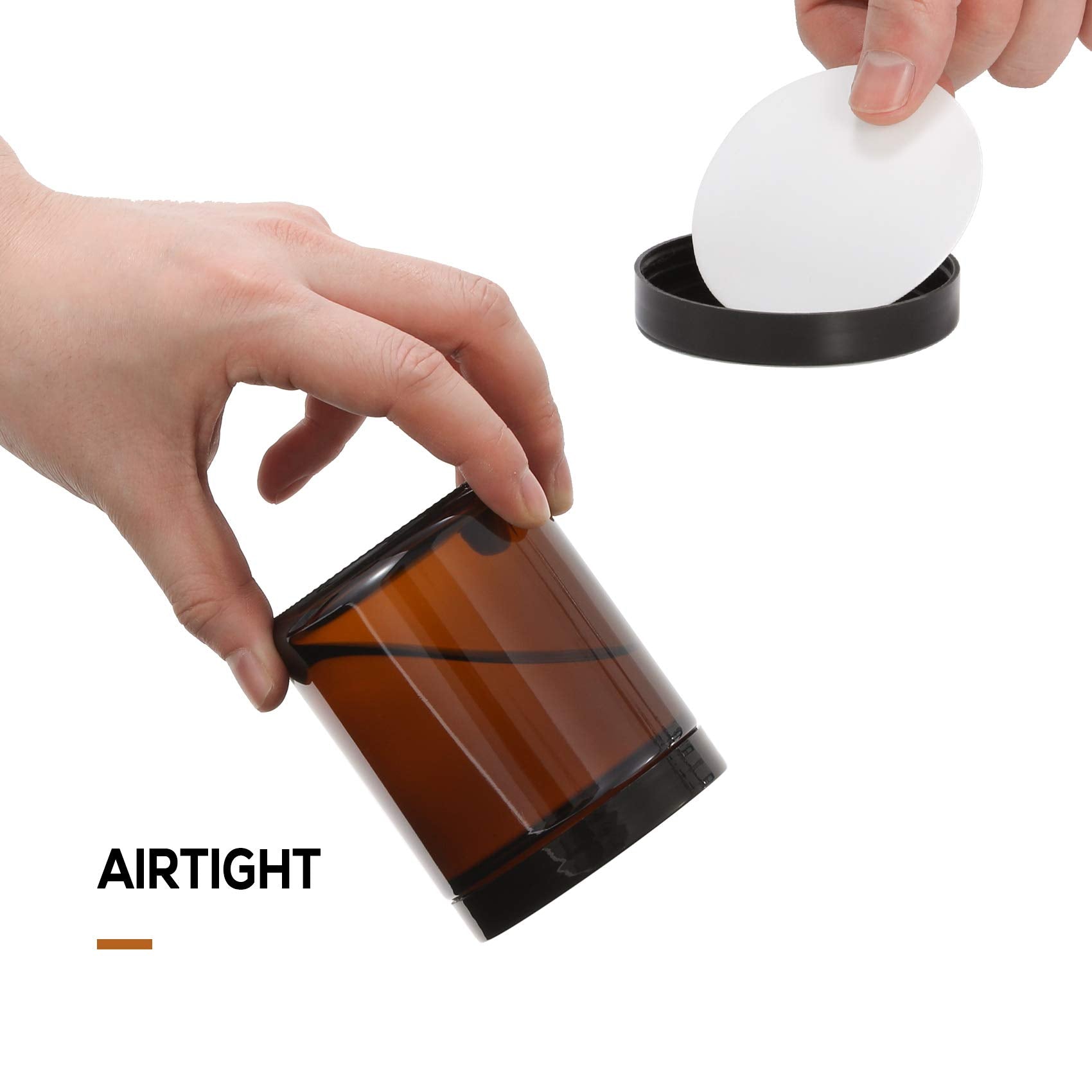 AOZITA airtight amber jar with foam seal for travel.