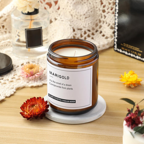 AOZITA 8oz amber jar, thick glass for durability.