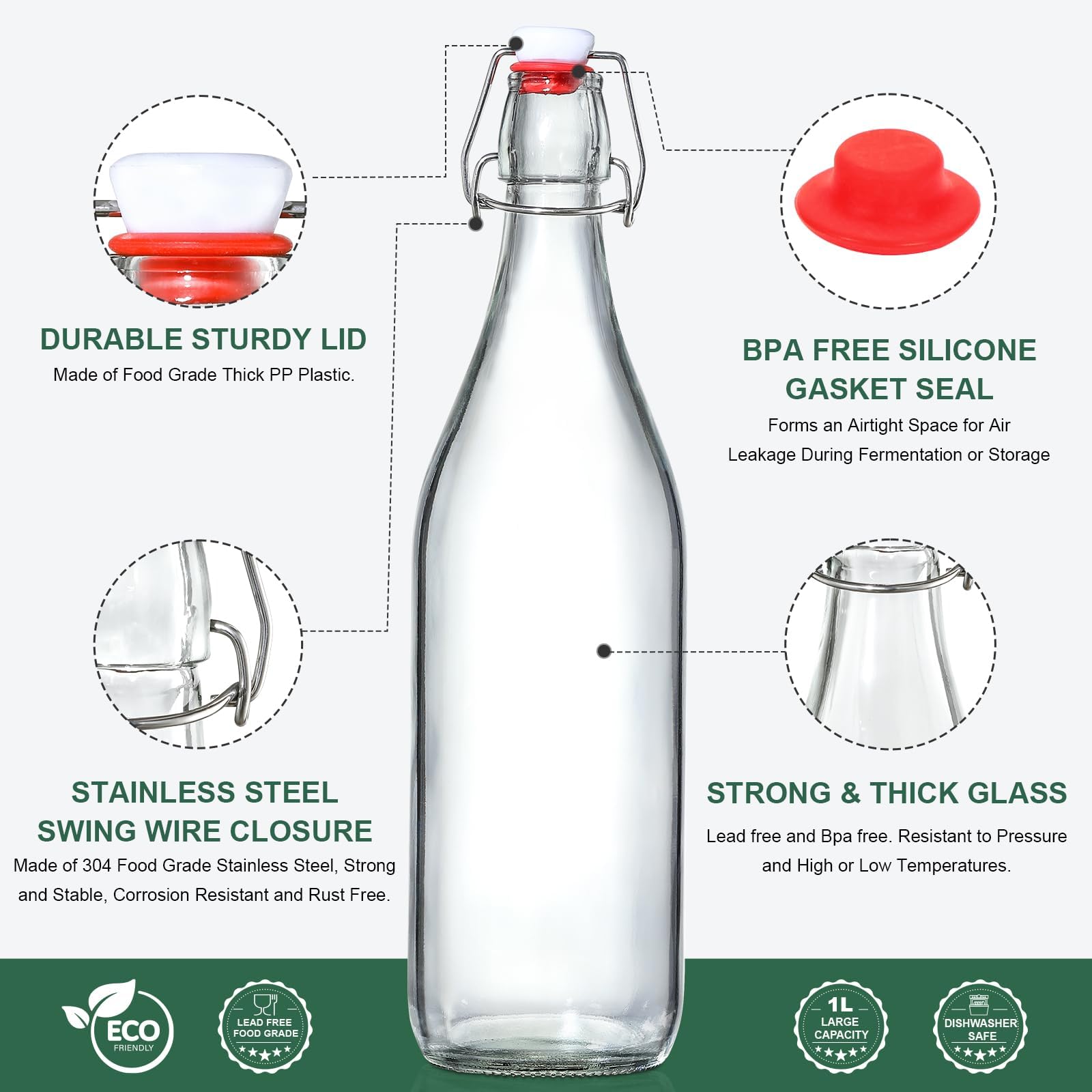 AOZITA bottle pours smoothly with included pourers for precise serving.