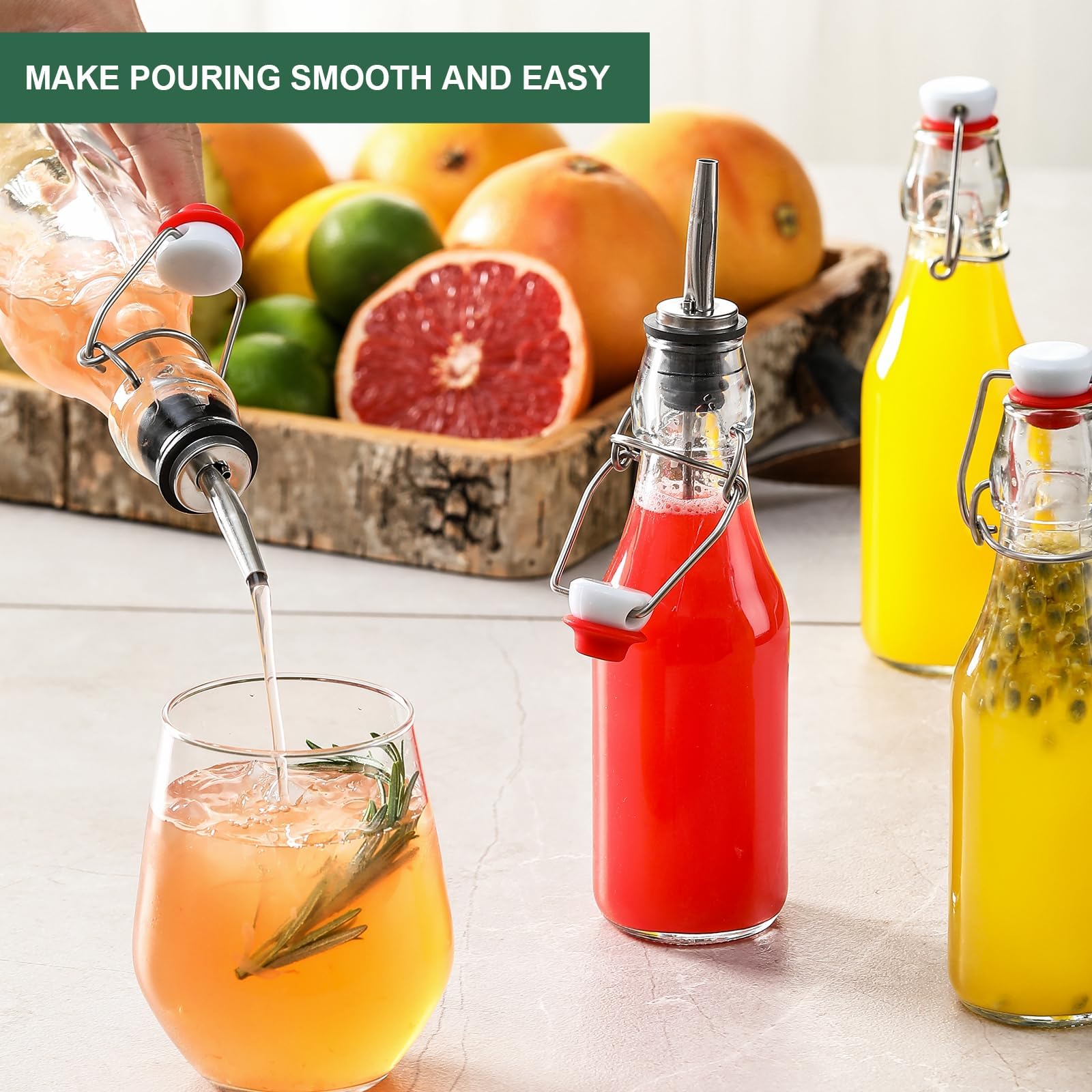 AOZITA bottle pourers included aid smooth, controlled pouring.