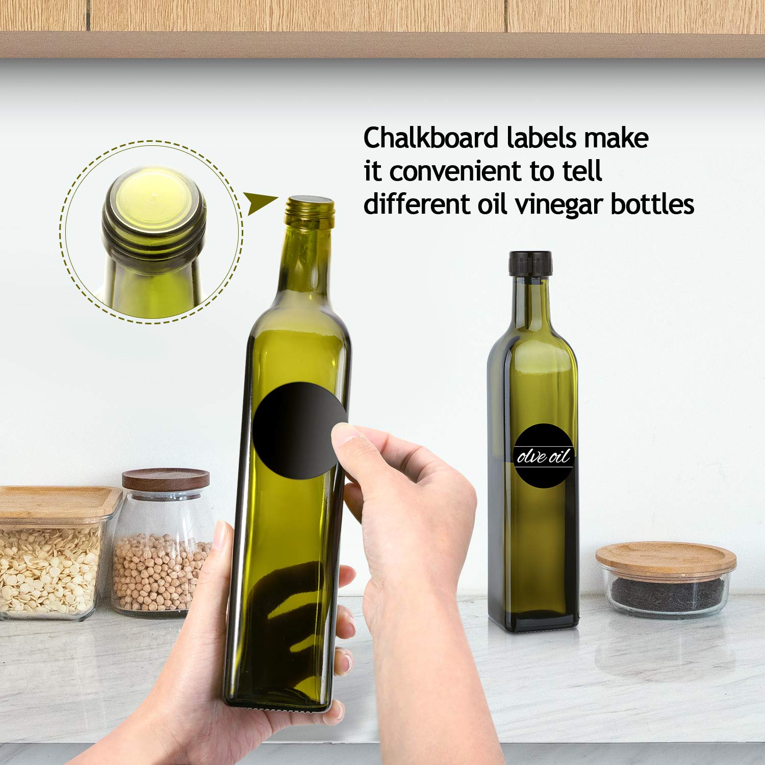 AOZITA chalkboard labels for quick labeling of oils or vinegars