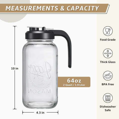 AOZITA pitcher handle provides secure, comfortable grip for easy serving
