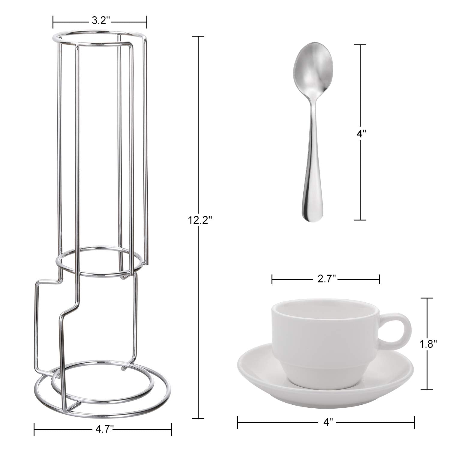 AOZITA 4-inch espresso spoons ideal for tasting single or double shots.