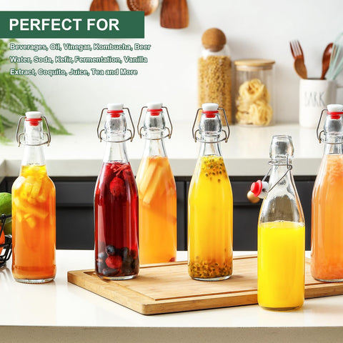 AOZITA glass bottle for carbonated drinks preserves fizz.