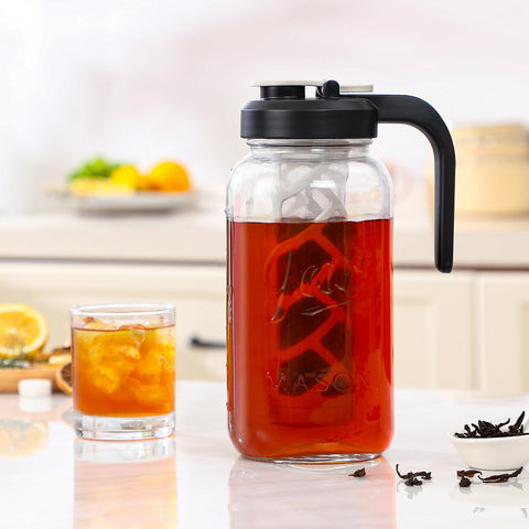 AOZITA glass mason jar beverage pitcher gleams with versatile drink options