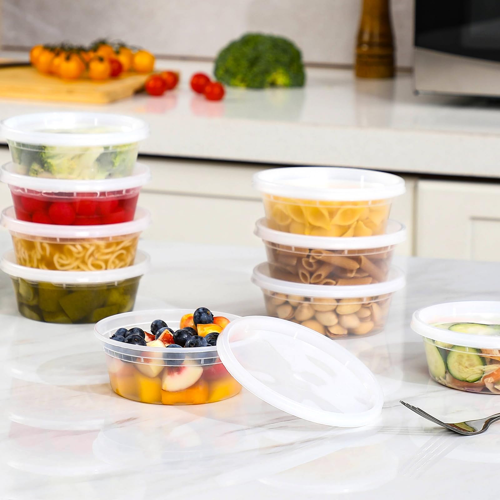 AOZITA leakproof-lids prevent leaks when carrying soups or sauces.
