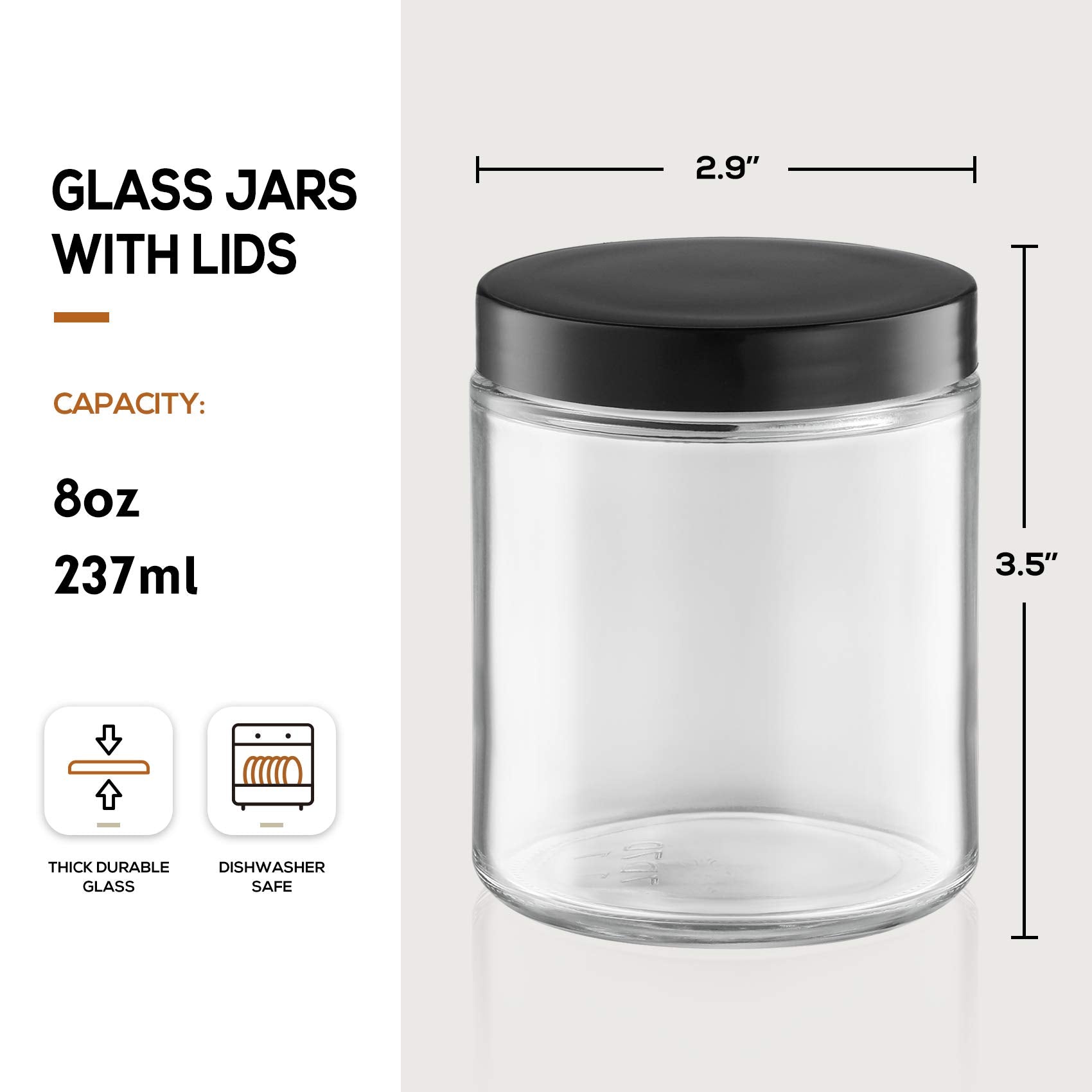 AOZITA metal lid for candle jars provides a sturdy airtight seal.