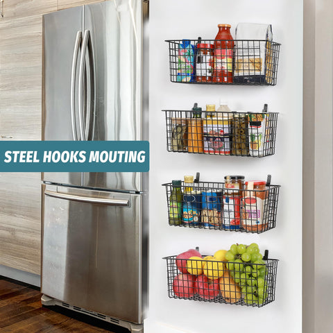 AOZITA multiple-baskets-on-wall demonstrates scalable organization in any room.