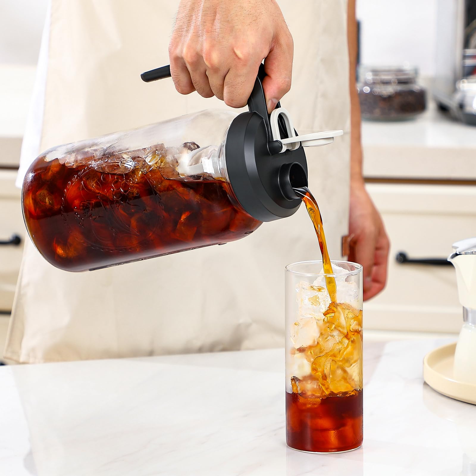 AOZITA multipurpose beverage pitcher suitable for tea, water, and cold brews
