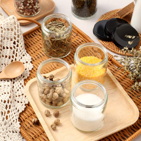 AOZITA multiuse jars ideal for spices, candles, or small liquids.
