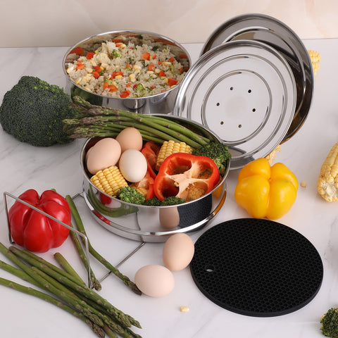 AOZITA pot-in-pot cooking accessory fits multiple quart cookers for versatile meals