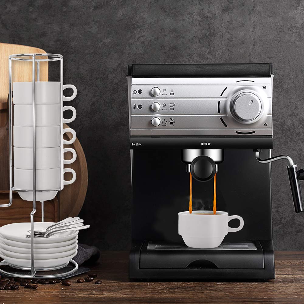 AOZITA stainless steel stand rack displays the set neatly.
