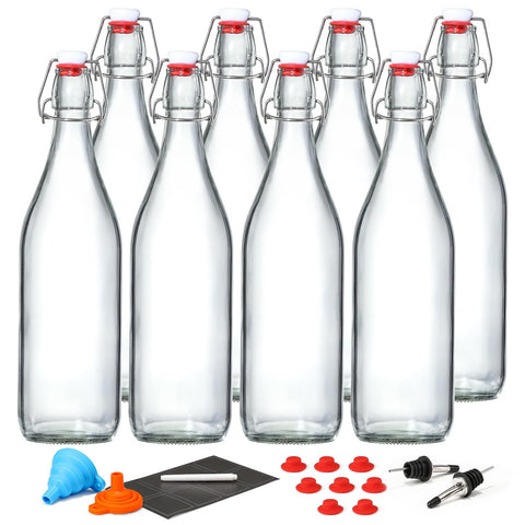 AOZITA swing-top bottle with airtight stopper for safe fermentation storage.