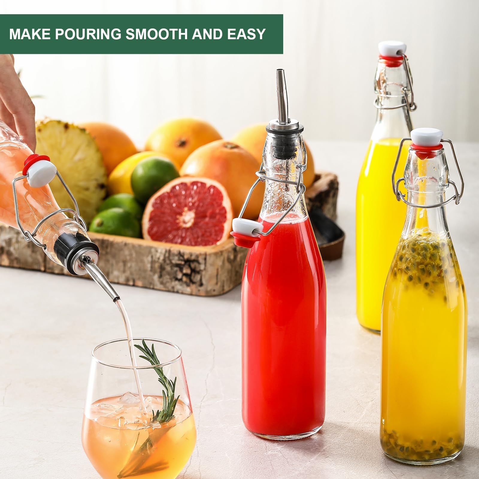 AOZITA thick glass bottle demonstrates durability and dishwasher-safe cleaning.