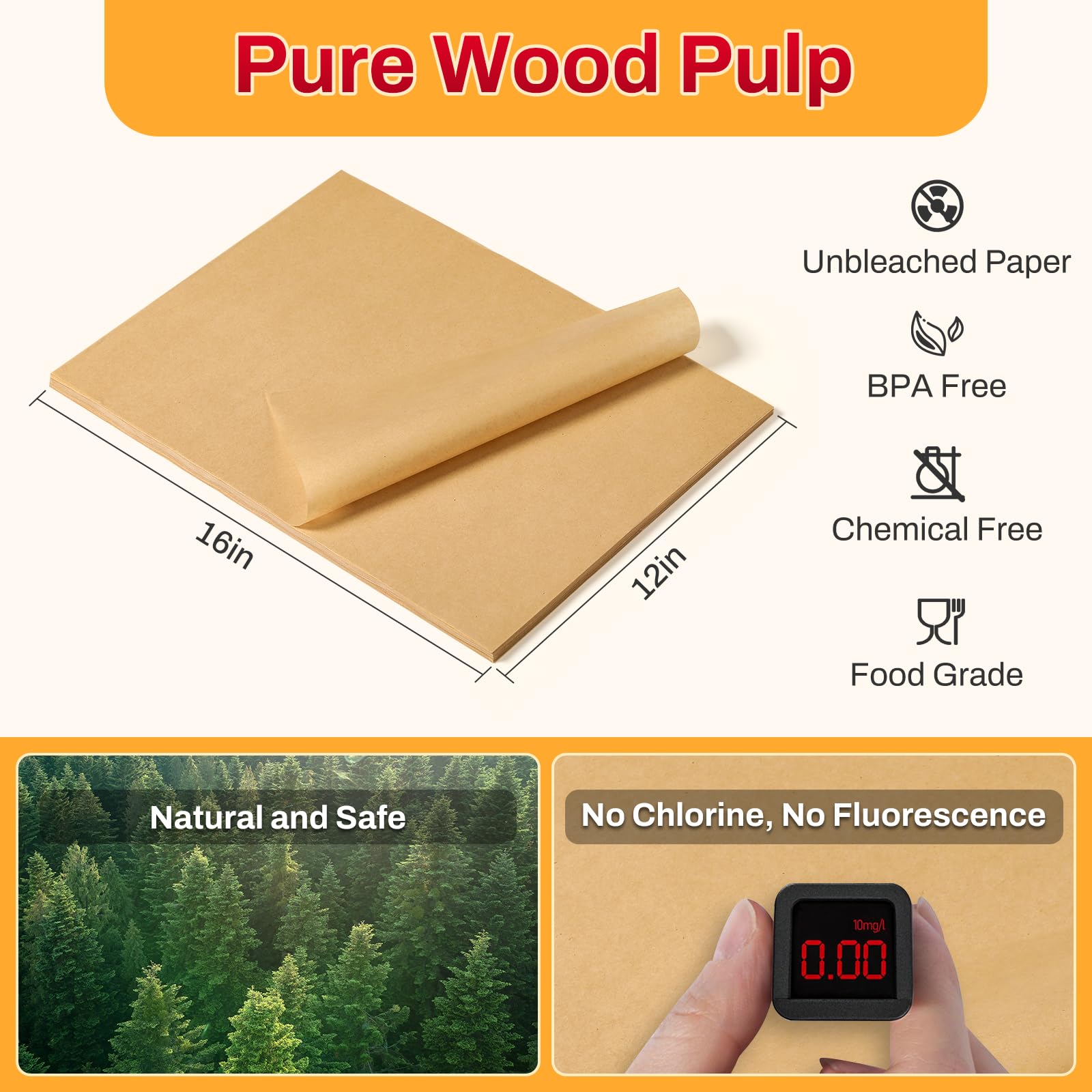AOZITA unbleached parchment sheets are heavy-duty and heat-resistant for tough jobs.