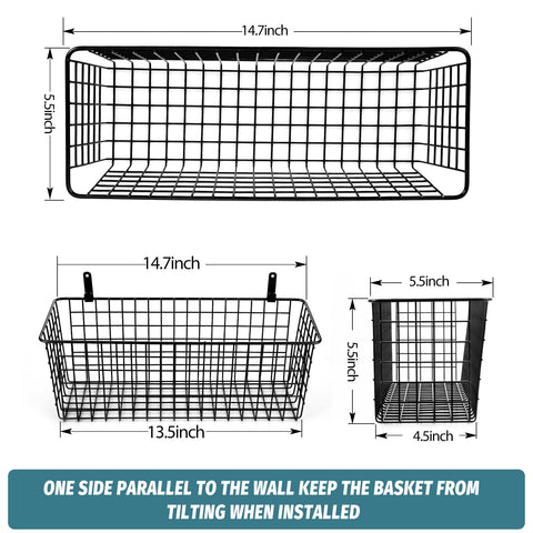AOZITA wall-mount baskets open-top design for quick access.