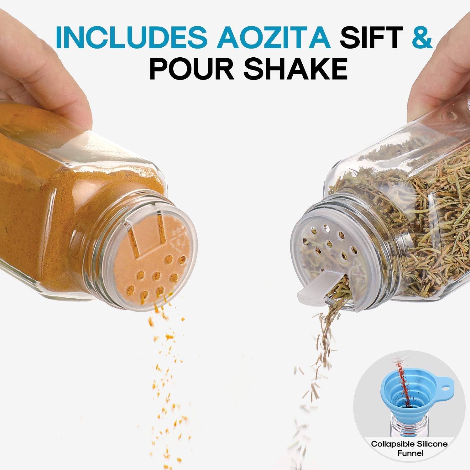 AOZITA waterproof labels and clear labels for easy spice identification