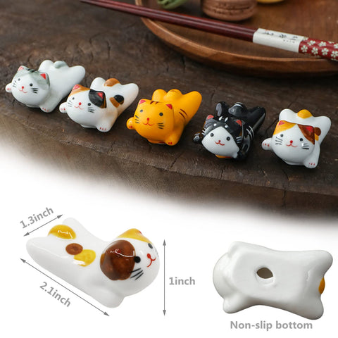 AP ARTSPER cat ceramic rests hold forks and spoons securely.