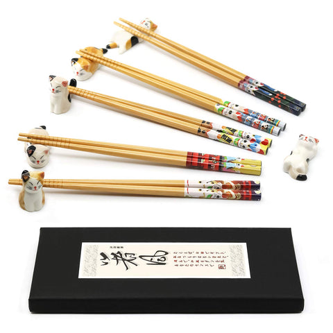 AP ARTSPER kawaii bamboo chopsticks set for stylish dining and easy reuse.