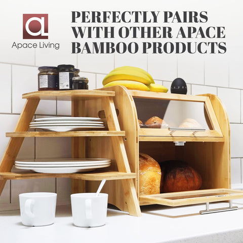 Apace Living Arise bamboo bread box easy self-assembly guide
