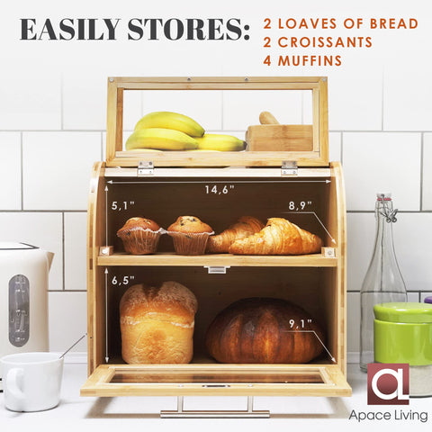 Apace Living Arise bamboo bread box vent holes balance humidity