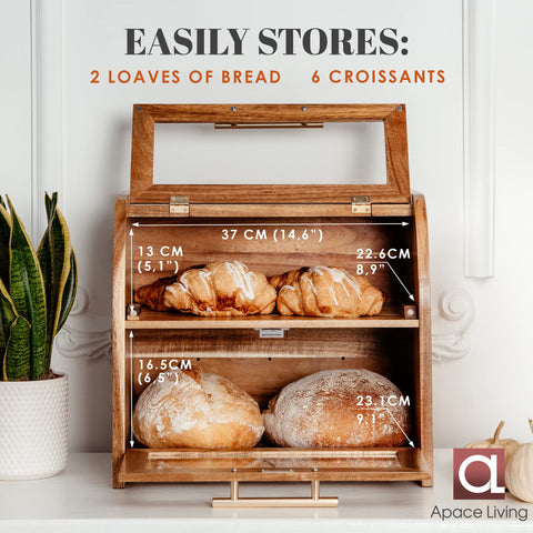 Apace Living Arise vent holes illustrate humidity control for bread freshness.