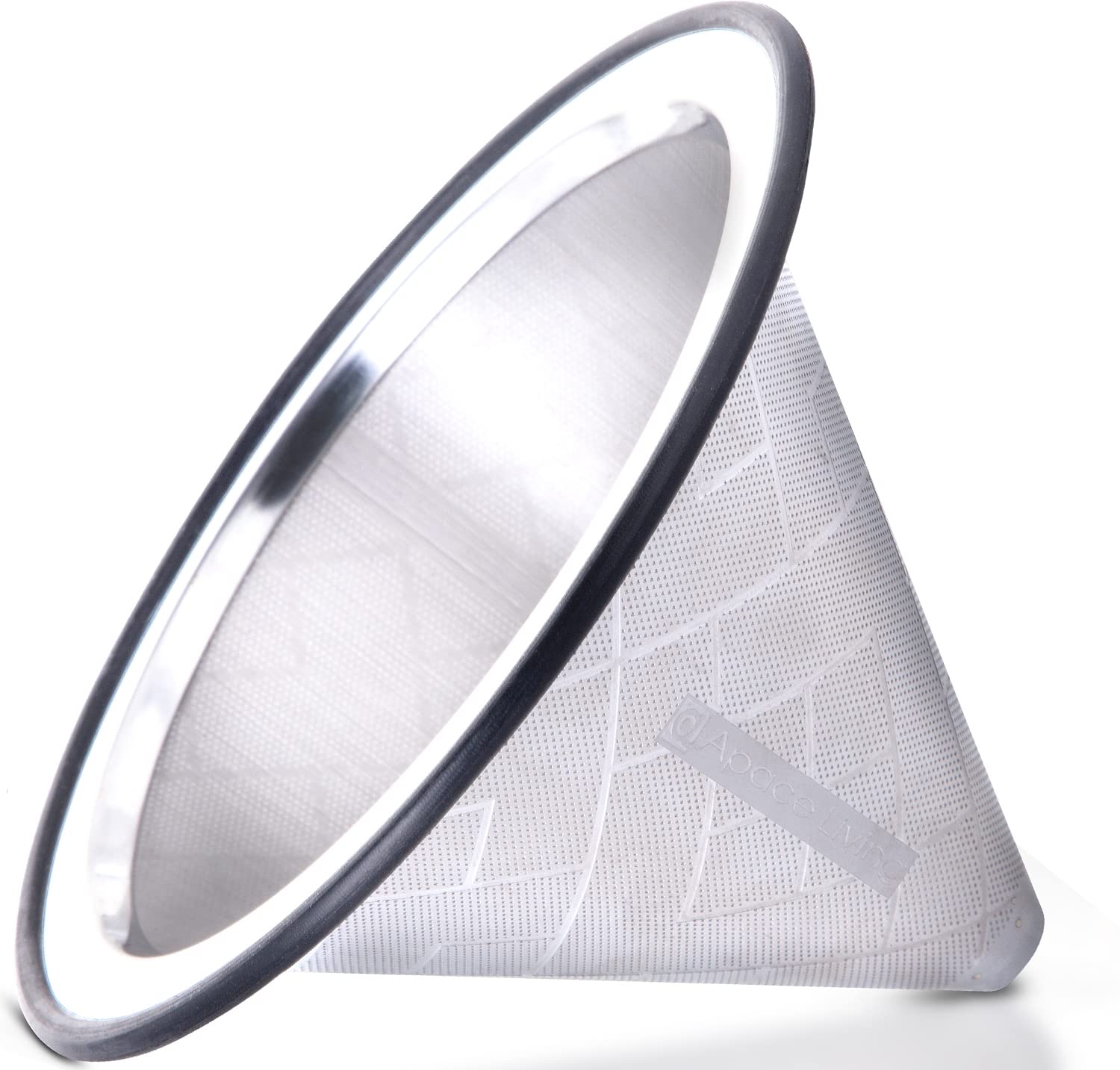 Apace Living coffee dripper with wide metal base for stable pour-over brewing