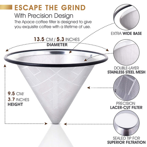 Apace Living dripper compatible with Chemex and Hario V60