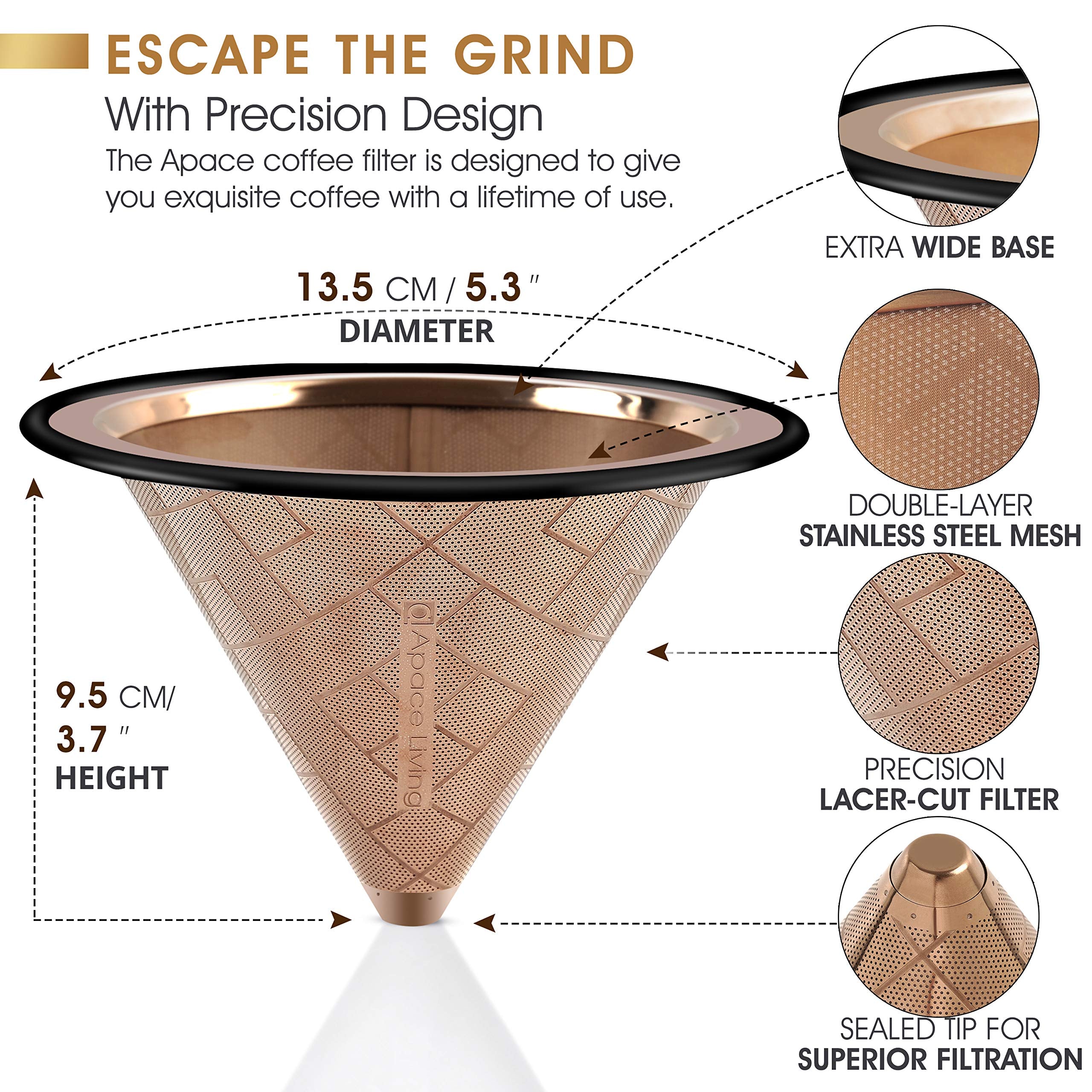 Apace Living Hario V60 compatibility demonstrated for versatile coffee brewing