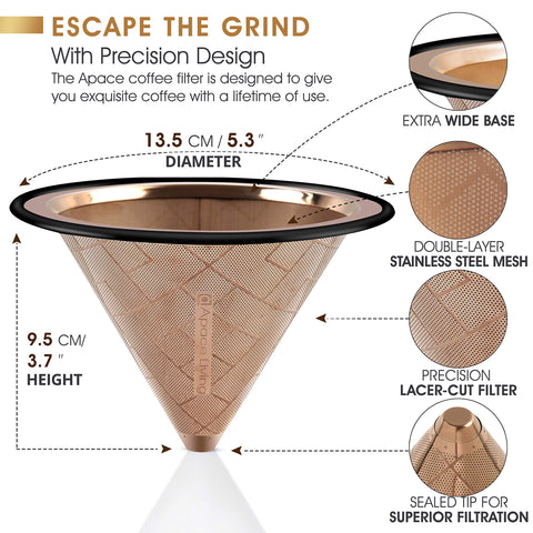 Apace Living Hario V60 compatibility demonstrated for versatile coffee brewing