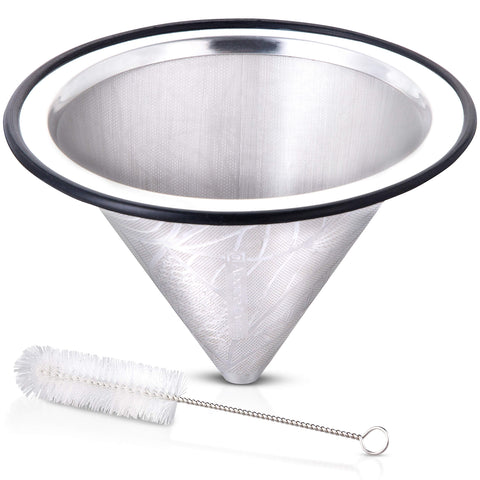Apace Living dripper fits over the rim for easy removal.