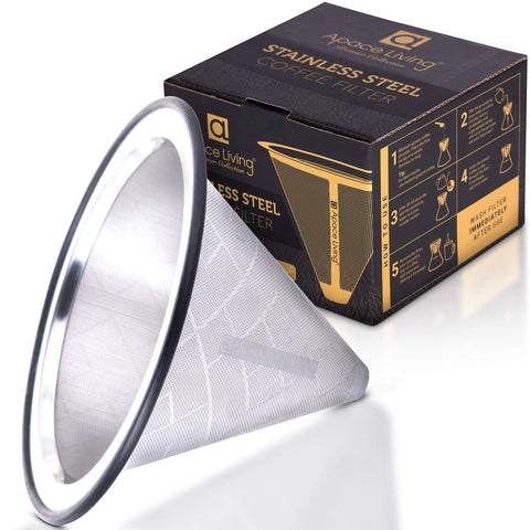 Apace Living paperless brewing with reusable stainless dripper to reduce waste