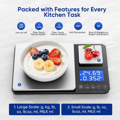 ApeWeghr scale LCD display with tare and totalize features