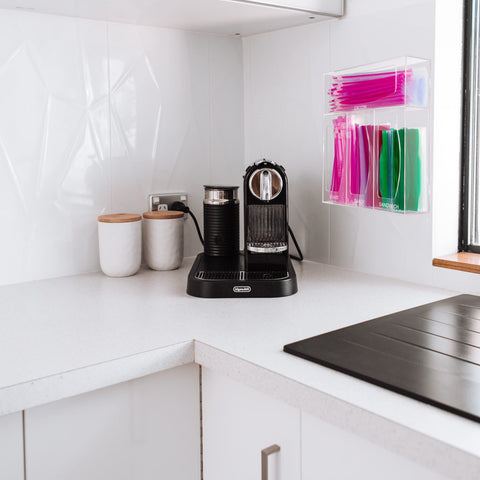 Aphbrada drawer kitchen bag organizer fits a range of bag sizes.