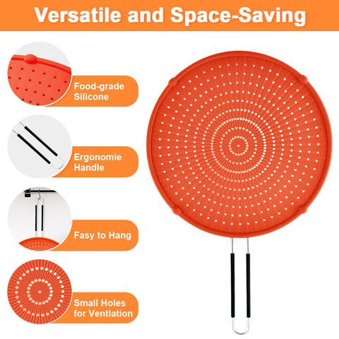 Apidgrowth food-grade silicone splatter screen withstands high heat without flavor impact.